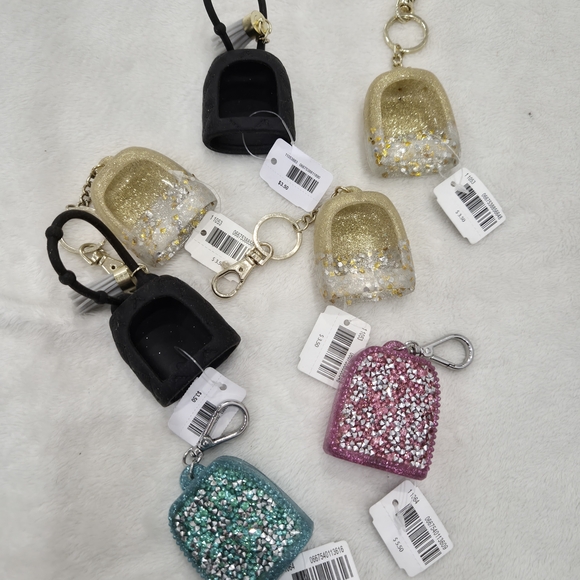 Glittery Keychain Set with Gold, Pink, and Teal Accents - Picture 1 of 3